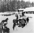 VINTERBILD SKÅDESPELARE FRILUFTSMUSEUM FILMINSPELNING FRILUFTSMUSEUM HÄST