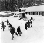 FRILUFTSMUSEUM VINTERBILD FILMINSPELNING SKÅDESPELARE FRILUFTSMUSEUM