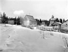 VINTERBILD FRILUFTSMUSEUM KYRKA KLOCKSTAPEL HÄRBRE