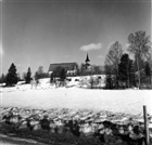 KYRKA KLOCKSTAPEL VINTERBILD