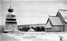 VINTERBILD FRILUFTSMUSEUM KYRKA KLOCKSTAPEL