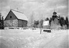 FRILUFTSMUSEUM KYRKA KLOCKSTAPEL STIGPORT VINTERBILD