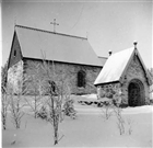 VINTERBILD KYRKA STIGPORT FRILUFTSMUSEUM