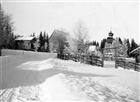 FRILUFTSMUSEUM VINTERBILD KYRKA KLOCKSTAPEL HÄRBRE