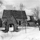 VINTERBILD FRILUFTSMUSEUM STIGPORT KYRKA