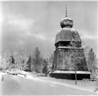 VINTERBILD FRILUFTSMUSEUM KLOCKSTAPEL