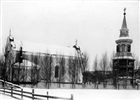 VINTERBILD KLOCKSTAPEL KYRKA