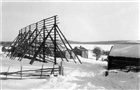 FRILUFTSMUSEUM JORDBRUKSBEBYGGELSE BONDGÅRD VINTERBILD KORNHÄSSJA