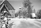 KLOCKSTAPEL VINTERBILD STIGPORT FRILUFTSMUSEUM KYRKA