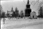 VINTERBILD KYRKA KLOCKSTAPEL STIGPORT