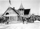 VINTERBILD HÄST BOSTADSHUS BARN